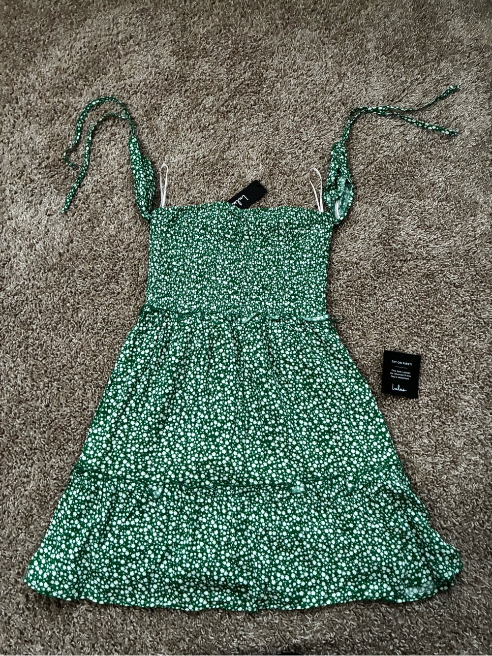 Green floral Lulus dress
